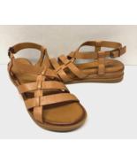 MIZ MOOZ WOMEN&#39;S CRISSCROSS STRAPS SANDALS BRANDY 37EU / 7US  # A-99 - $39.95