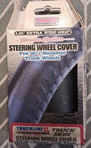 Genuine Leather Black Steering Wheel Cover 16&quot; Truck Wheel Superior - $11.65