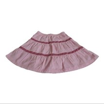 Hanna Andersson Pink Corduroy Skirt Poets Floral Banding Spring Size 80 18 24M - £18.43 GBP