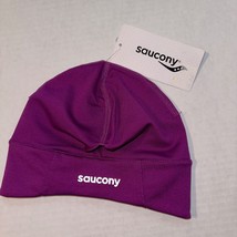 Saucony Womens Purple Drylete Beanie Skull Cap Hat Ponytail Hole, OSFM NWT - £10.46 GBP