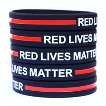 Ten Red Lives Matter with Thin Red Line Wristbands - $58.29