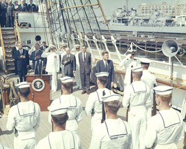 President John F. Kennedy inspects Coast Guard ship Eagle - New 8x10 Photo - $8.81