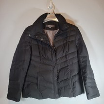 Kenneth Cole Puffer Jacket Womens XL Reaction Down Black Quilted Coat Snaps - $15.98