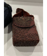 Vintage Beaded Box Purse Brown Copper - $465.82 MXN