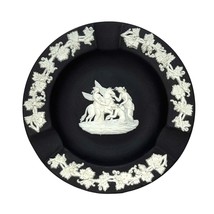 Wedgwood Jasperware Basalte white on Black Grapevine ashtray - $26.46