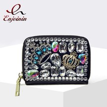 Luxury Crown Color Studded Women&#39;s Short Wallet Designer Ladies&#39; Zipper Coin Pur - £28.07 GBP