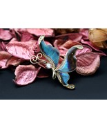 Navia Jewelry Butterfly Wings Doxocopa cherubina Brooch Pendant NB-1005-D-GD - $54.99
