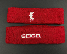 Geico Insurance Vintage Headbands (2) Gecko Lizard Rare Embroidered Promotional - £30.96 GBP