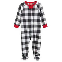 Family Pajamas Matching Baby Thermal Waffle Buffalo Check Footie One-Piece - $15.35+