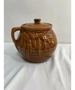 McCoy Pottery USA Pea Pod Design Single Handle Bean Pot/Cookie Jar - £25.38 GBP