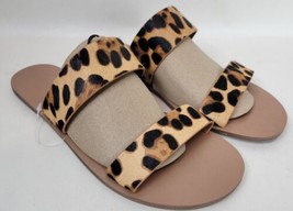 NWOT J Crew Factory Leopard Calf Hair Easy Summer Slide Sandals AK131  7 - £15.64 GBP