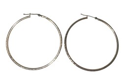 10K Yellow Gold Hoop Earrings 2" Large Lightweight 1.35g Marked 10K RL image 3