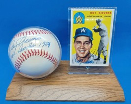 Roy Sievers PSA/DNA  Signed Baseball &amp; 1954 Tops Archives #245 Reprint Card - £59.79 GBP