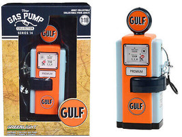 1948 Wayne 100-A Gas Pump Gulf Oil Orange Light Blue Vintage Gas Pumps Series 14 - £18.84 GBP