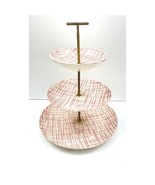 Three Tier Serving Tray - 3 Royal China Plates W/ Red &amp; White Tweed Design - €20,48 EUR
