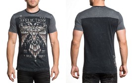 Affliction T-Shirt Silent Eagle Chrome Men&#39;s Short-Sleeve Graphic Tee A16809 Blk - £21.64 GBP