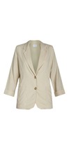 Women’s Beige Time and Tru Linen-Blend Button Front Blazer w/Patch Pocke... - $24.63 CAD