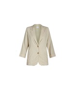 Women’s Beige Time and Tru Linen-Blend Button Front Blazer w/Patch Pocke... - €15,30 EUR