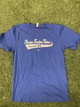 BTU Boston Teachers Union Shirt Blue Size L Public Schools USA Made  - £17.38 GBP