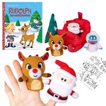 Rudolph The Red-Nosed Reindeer Set Includes Hardcover Classic, Finger Puppet Pla - £27.43 GBP