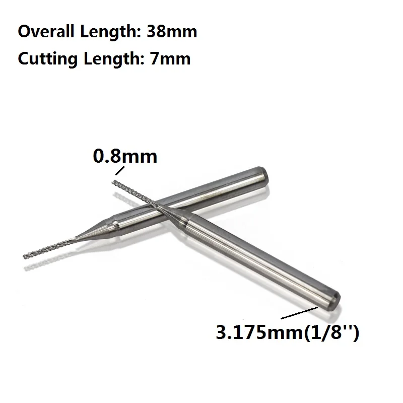 House Home 10pcs PCB Milling Cutter Set 0.8-1.3.175mm Corn Engraving Cutter 3.17 - £21.96 GBP