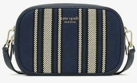 Kate Spade Astrid Oval Crossbody Navy Blue Leather Canvas Bag PXR00433 NWT - £70.16 GBP