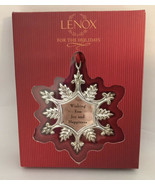 Lenox Annual Silver Sentiment Snowflake Ornament Original Box Holiday “w... - $14.85
