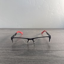 SPY OPTIC Eyeglasses Hawke Black Red Half Rim FRAMES ONLY 54-18-140 - $24.87