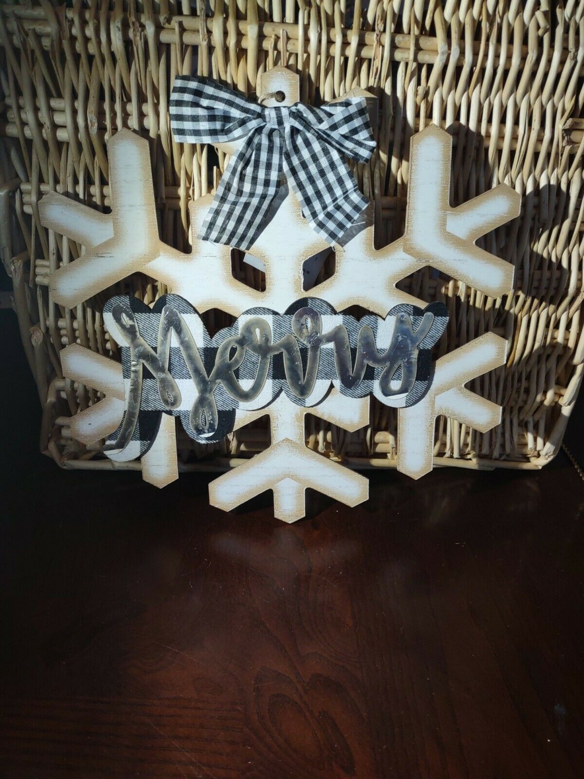 Merry Snowflake Wall Decor, Christmas Ornament - $10.84