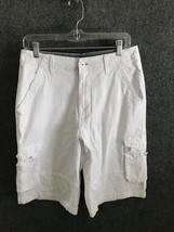 AIRWALK Cargo Shorts Men&#39;s Size 30 White Mid Rise 11 Inch Inseam Cargo P... - $11.97