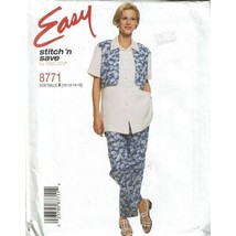 McCalls Sewing Pattern 8771 Shirt Mock Vest Pull on Pants Misses Size 10-16 - $8.96