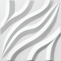 Dundee Deco 3D Wall Panels - Modern Waves Paintable White PVC Wall Paneling for  - $7.83