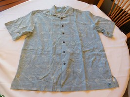 Bermuda Bay Men&#39;s Short Sleeve Button Up Silk Shirt Size L large Sailfish GUC - £16.49 GBP