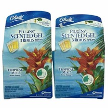 Lot of 2 Glade PlugIns Scented Gel 3 Refills Tropical Mist Scent Total 6... - $27.06