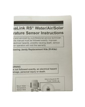 Jandy RS Aqualink Temperature Sensor Instruction Sheet for Air Water Solar - £7.92 GBP