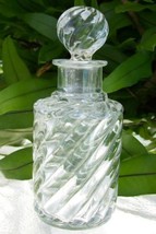 7.75" Tall SWIRL Clear Perfume/Cologne Bottle~Pontil Mark~Old~Heavy~Gorgeous - $84.37