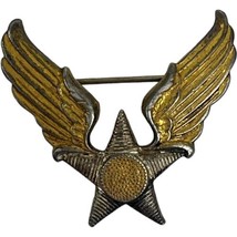 Vibtage WWII Patriotic Supporter Star Angel Wings Sweet Heart Brooch Costume - £14.78 GBP