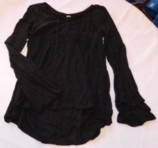 Hollister Women&#39;s Junior&#39;s Size XS xsmall Long sleeve shirt top blouse Black GUC - £23.45 GBP