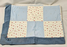 VTG Gymboree Blue Pink Floral Patchwork Square Baby Blanket Bow 2002 200... - £100.61 GBP