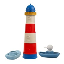 Boat And Tower Bath Toys Set - 1 Lighthouse Stacking Blocks, 2 Toy Boat - Baby T - £22.70 GBP