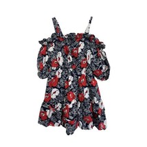 Janie and Jack Puff Sleeve Floral Dress Size 5 Blue Red White - $26.72