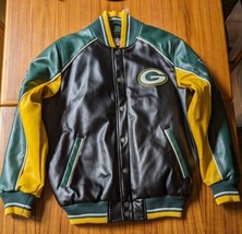 NFL Green Bay Packers Men&#39;s G-III Faux Leather Varsity Jacket Men&#39;s Medium - £38.66 GBP