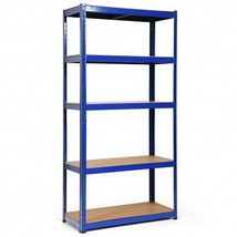 72 Inch Storage Rack with 5 Adjustable Shelves for Books Kitchenware-Navy - Colo - £103.32 GBP