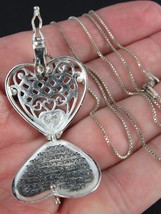 Sterling Silver Heart Locket &amp; Necklace &quot;Straight From The Heart&quot; Love 925 Italy - £67.25 GBP