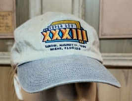 VTG Deadstock NWT 1999 Super Bowl XXXIII Hat Cap Cloth Strap Buckle Broncos  - £22.40 GBP