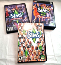 SIMS Bundle 3-Disc Set Sims3 Late Night Expansion Pack, Sims3 &amp; Sims2 Deluxe - £22.74 GBP