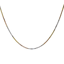 18K Tri Color Gold Over 925 Silver Box Herringbone Chain Made in Italy - £17.11 GBP+