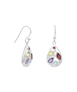 Sterling Silver Multishape Stone French Wire Earrings - €49,75 EUR