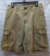 Aeropostale men&#39;s 29 brown tan khaki cargo shorts cotton - $14.84