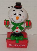 Solar Powered Dancing wobbling Snowman Christmas Holiday Red White Green #3 - $13.83 CAD